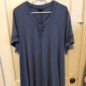 Torrid Blue Jersey Lace detail Dress